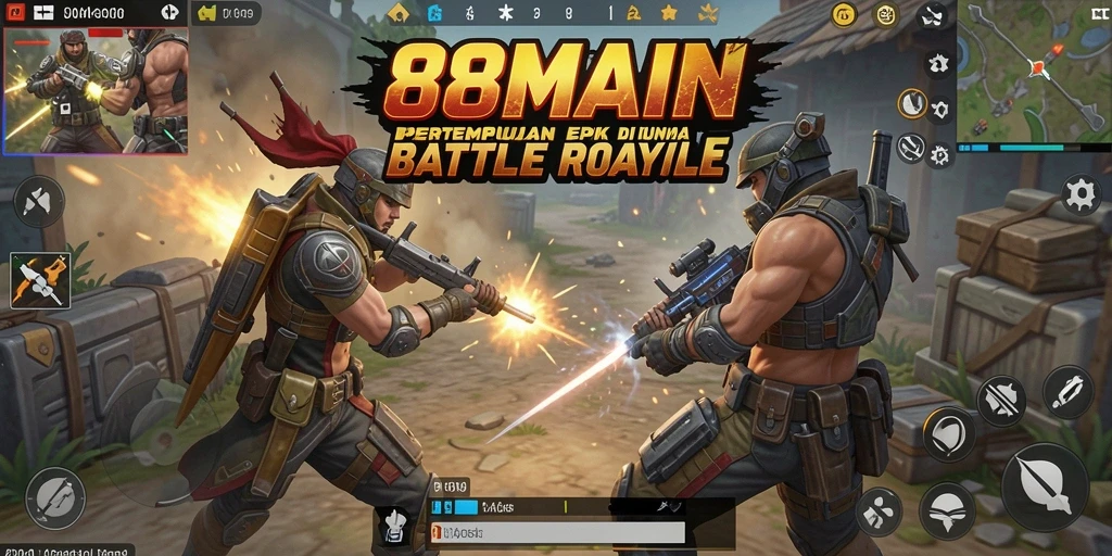 Tangkapan layar permainan 88MAIN menampilkan aksi Battle Royale yang mendebarkan.