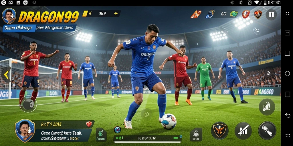 Tampilan gameplay seru dalam DRAGON99 yang menampilkan aksi olahraga.