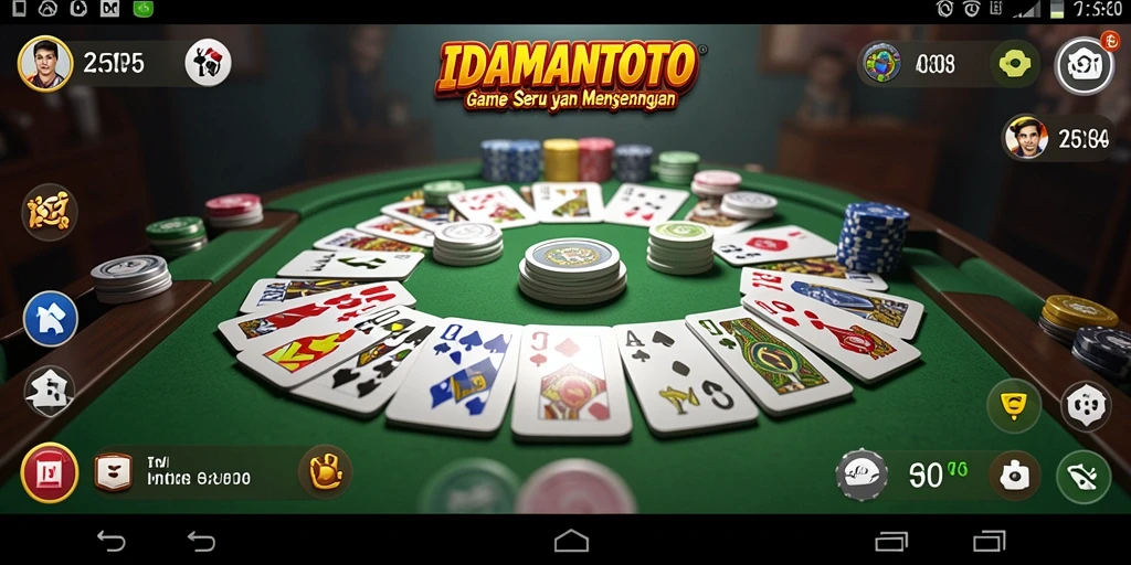Tampilan gameplay seru dalam game Gaple IDAMANTOTO.
