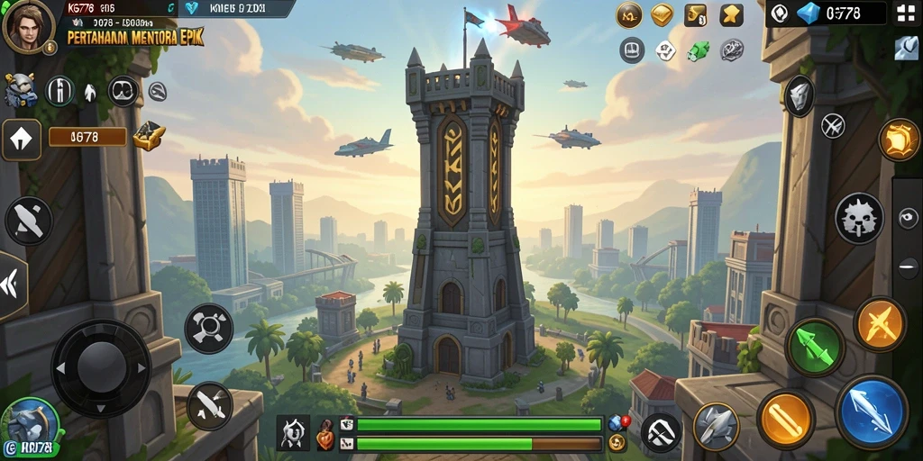 Tampilan gameplay menegangkan dari KG778 di medan pertempuran Tower Defense.