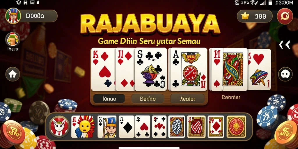 Tampilan gameplay seru dalam RAJABUAYA yang menunjukkan aksi Domino.