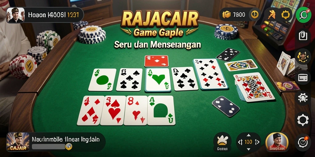 Tampilan gameplay seru dalam RAJACAIR, mainkan Gaple sekarang!
